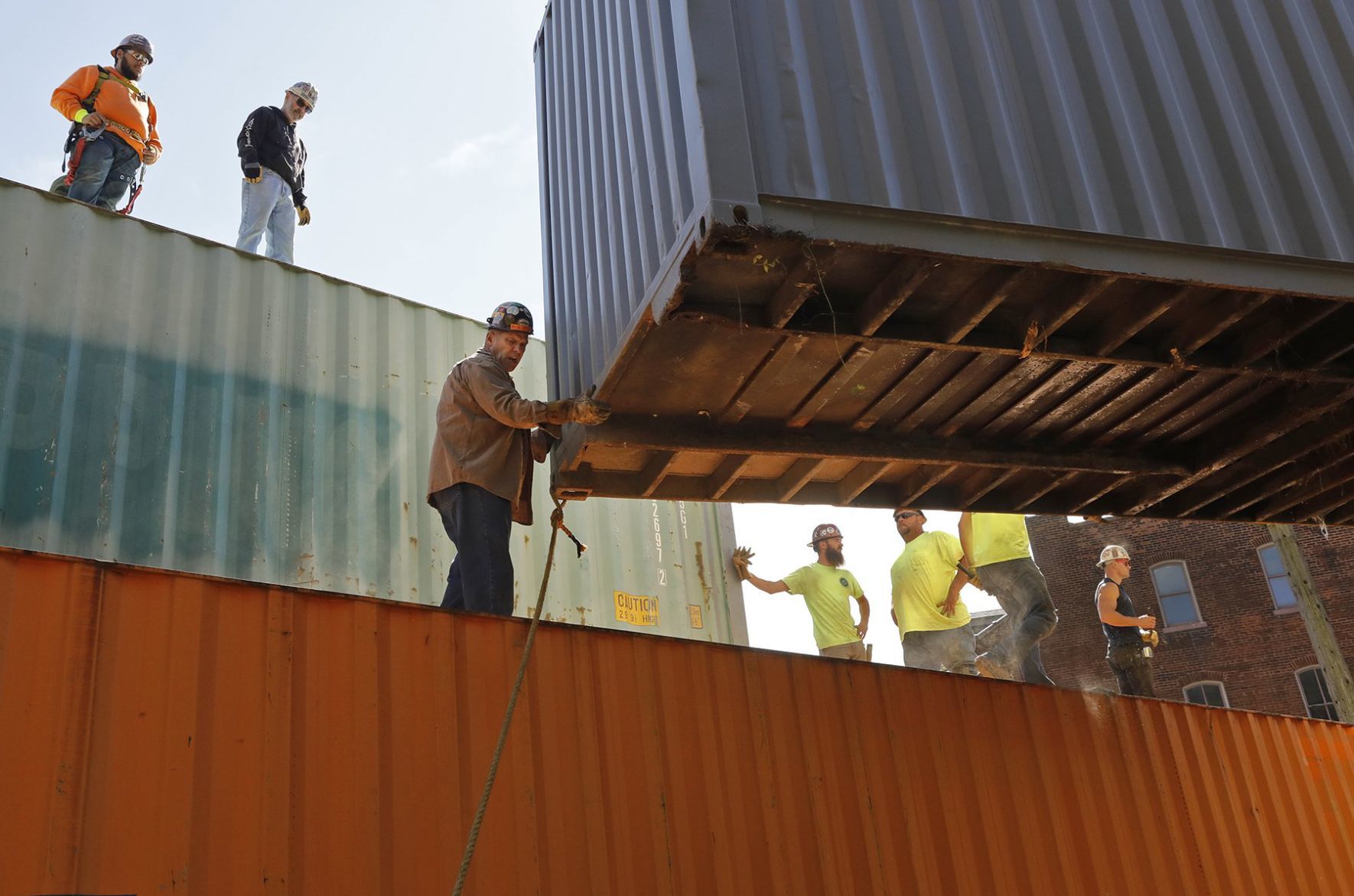 Shipping container home going up near Crown Candy